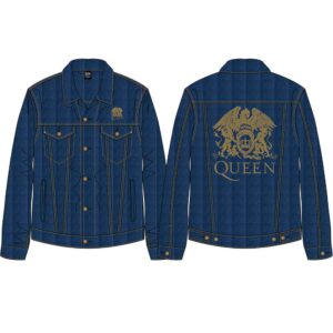Queen Unisex Classic Crest Denim Blue Back Print Denim Jacket