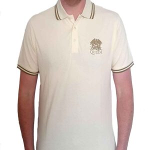 Queen Unisex Crest Logo Natural Polo Shirt