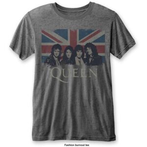 Queen Vintage Union Jack Charcoal Grey T-Shirt