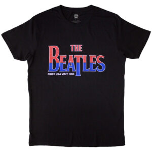 The Beatles First USA Visit Black T-Shirt
